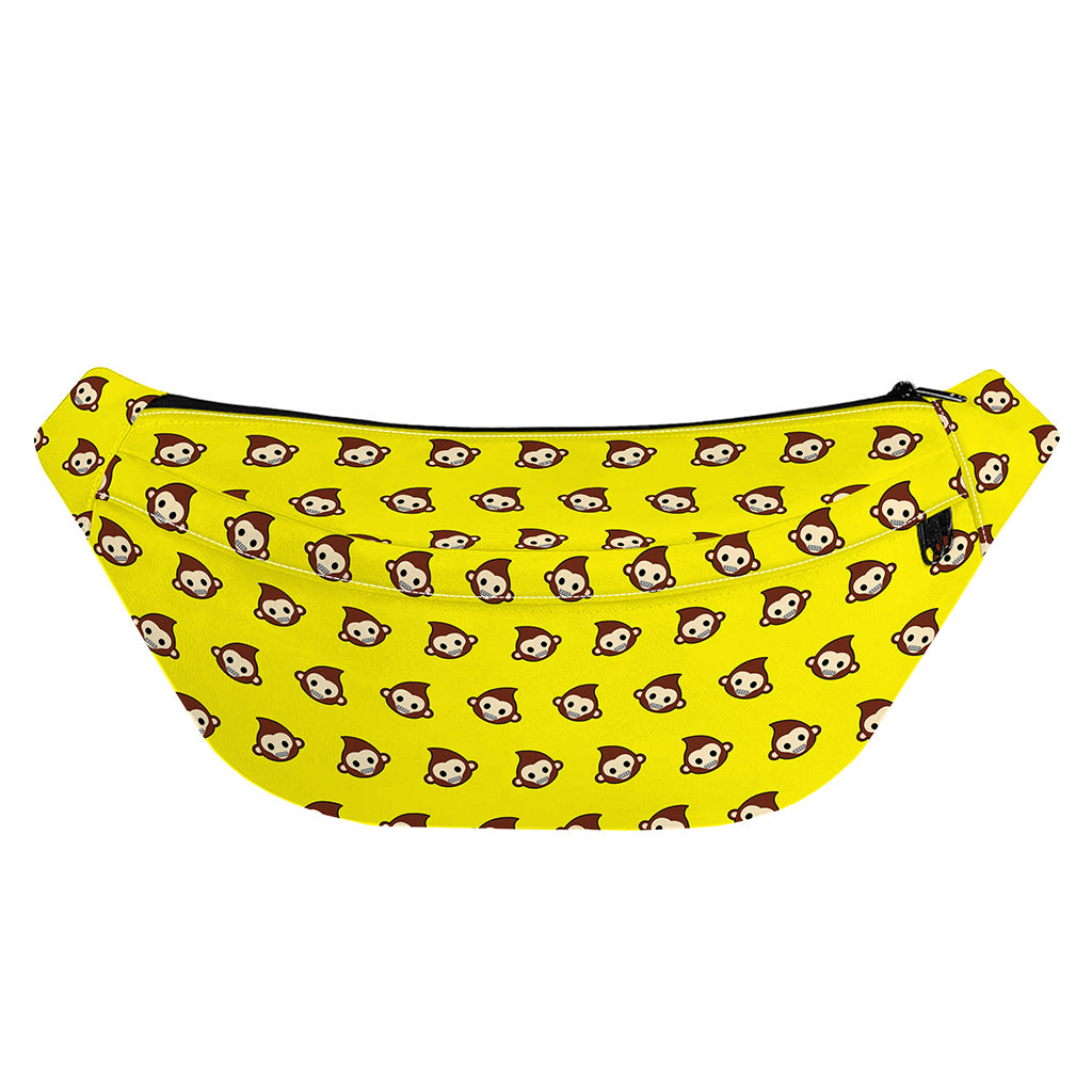Monkey Emoji Pattern Print Fanny Pack