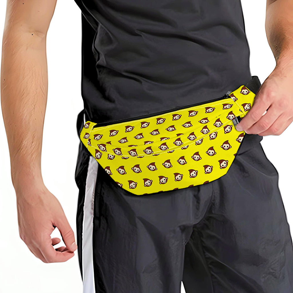 Monkey Emoji Pattern Print Fanny Pack