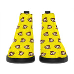 Monkey Emoji Pattern Print Flat Ankle Boots