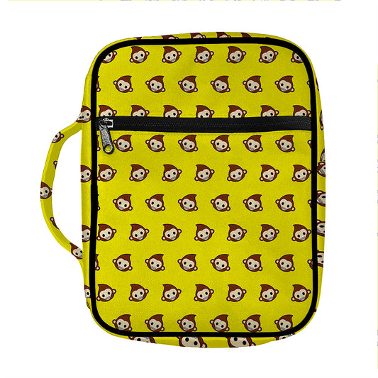 Monkey Emoji Pattern Print Front Pocket Bible Bag