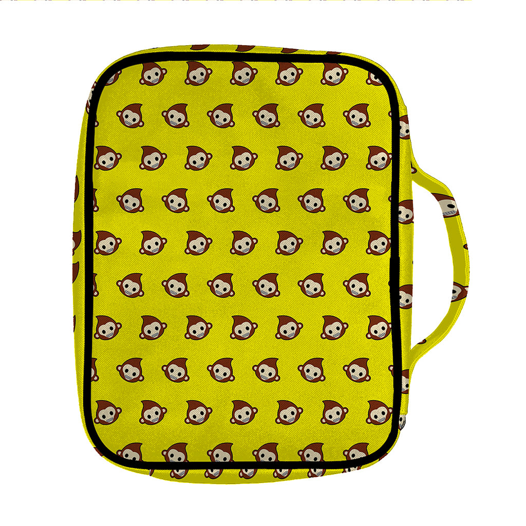 Monkey Emoji Pattern Print Front Pocket Bible Bag