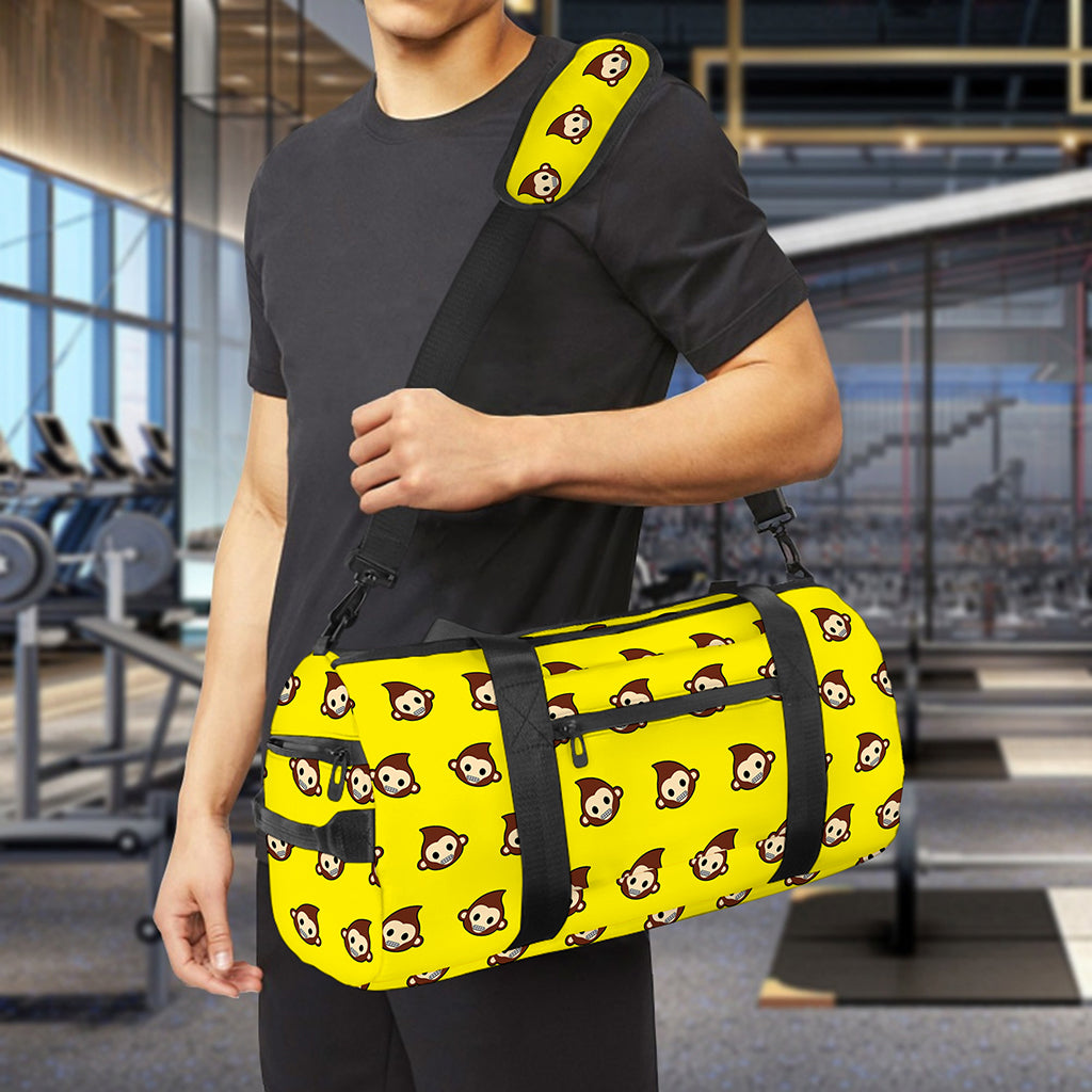 Monkey Emoji Pattern Print Gym Bag