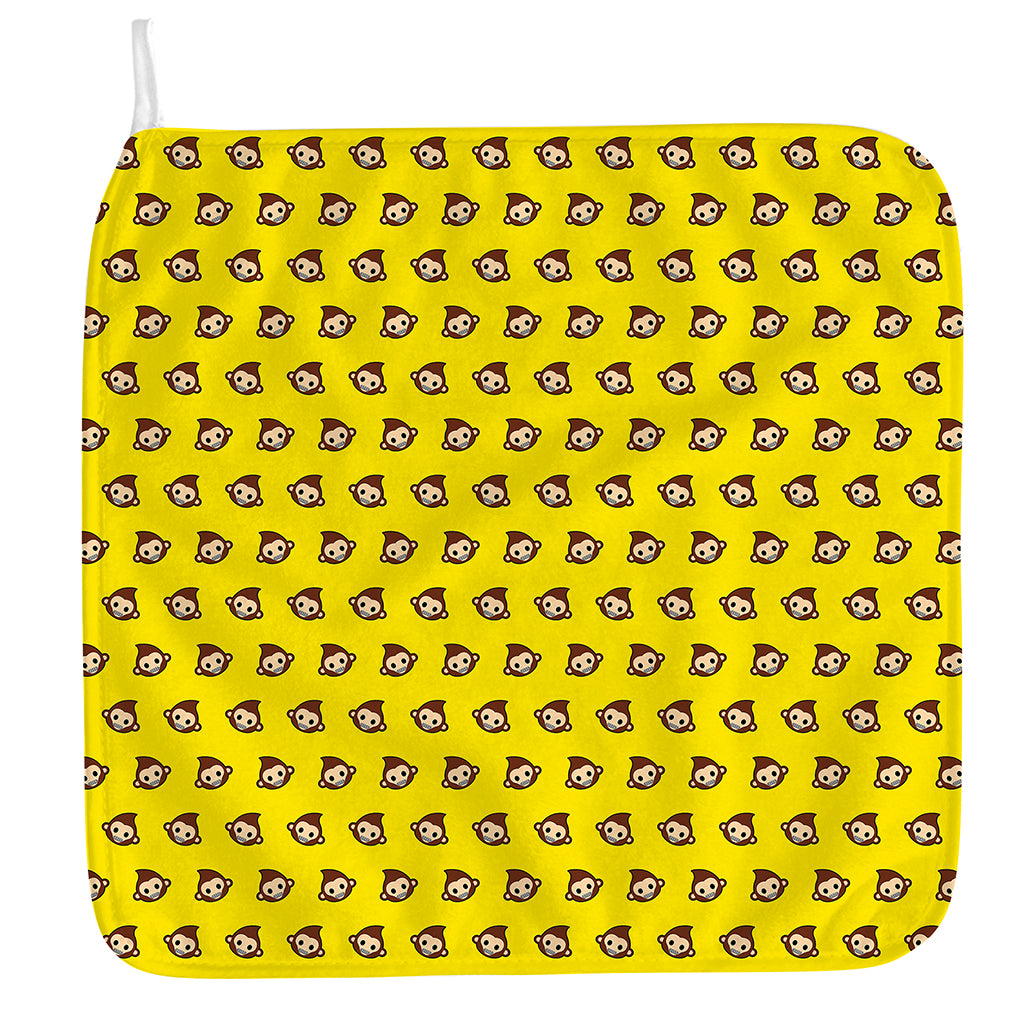 Monkey Emoji Pattern Print Hand Towel