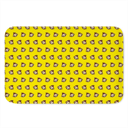 Monkey Emoji Pattern Print Indoor Door Mat