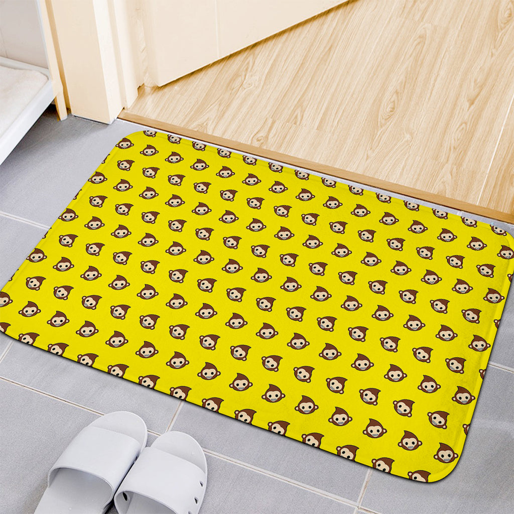 Monkey Emoji Pattern Print Indoor Door Mat