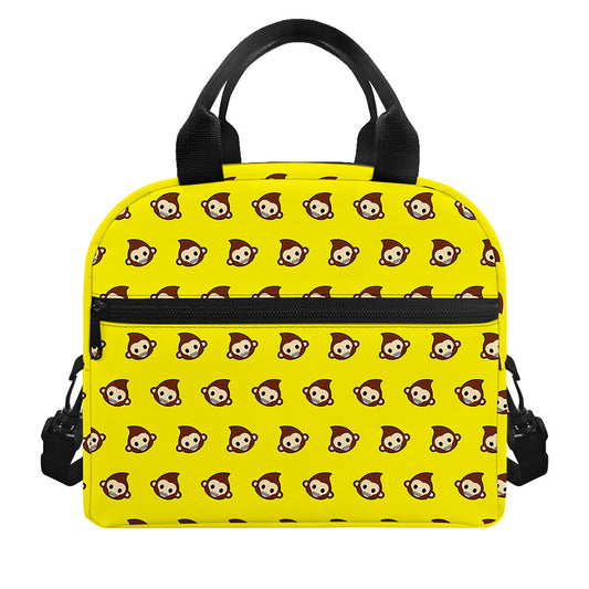 Monkey Emoji Pattern Print Insulated Lunch Bag