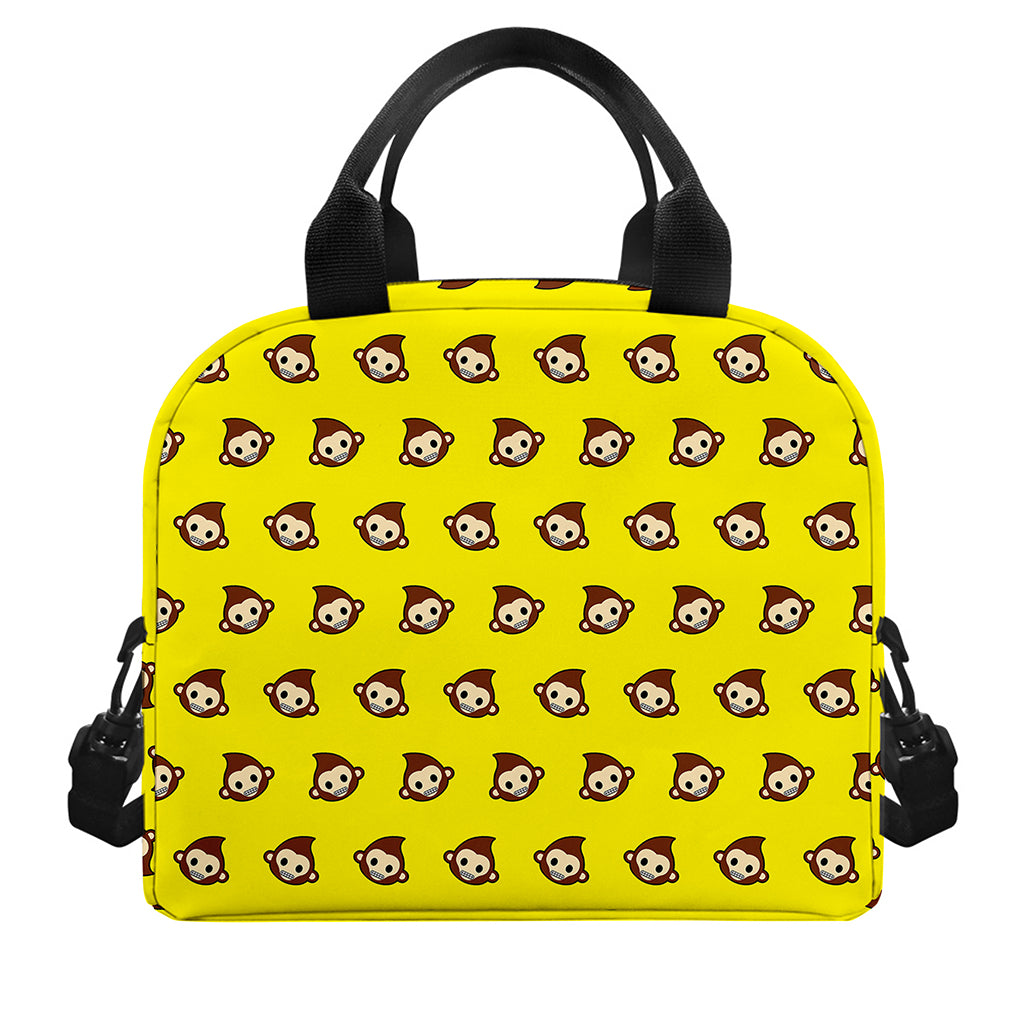 Monkey Emoji Pattern Print Insulated Lunch Bag