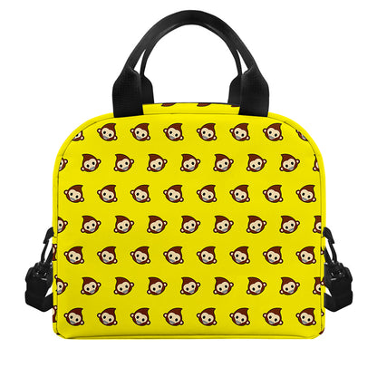 Monkey Emoji Pattern Print Insulated Lunch Bag