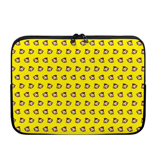 Monkey Emoji Pattern Print Laptop Sleeve