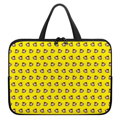 Monkey Emoji Pattern Print Laptop Sleeve With Handle