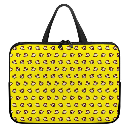 Monkey Emoji Pattern Print Laptop Sleeve With Handle