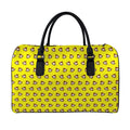 Monkey Emoji Pattern Print Leather Duffel Bag