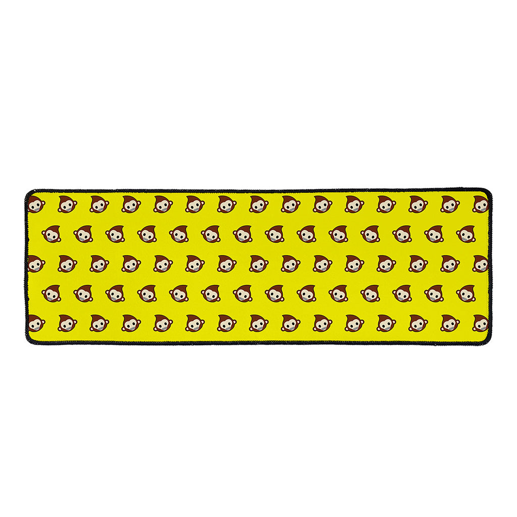 Monkey Emoji Pattern Print Long Kitchen Mat