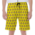 Monkey Emoji Pattern Print Men's Beach Shorts