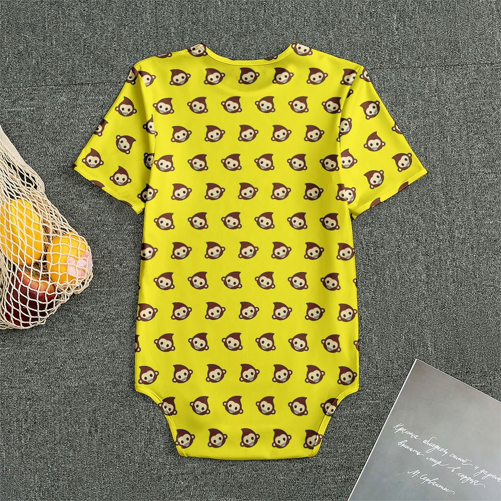 Monkey Emoji Pattern Print Men's Bodysuit