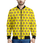 Monkey Emoji Pattern Print Men's Bomber Jacket