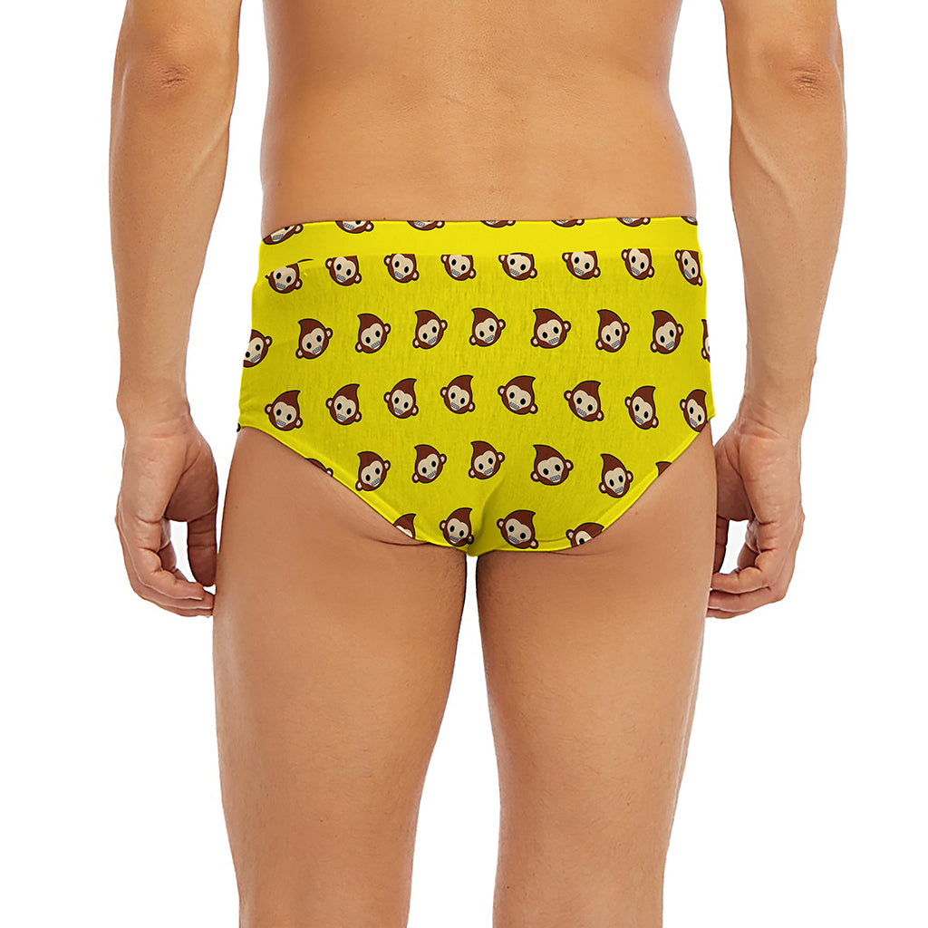 Monkey Emoji Pattern Print Men's Briefs