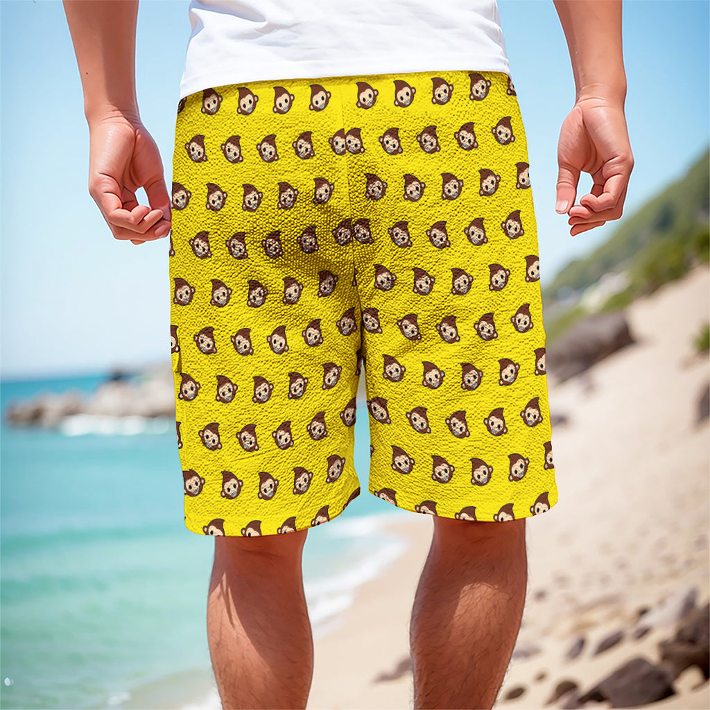 Monkey Emoji Pattern Print Men's Cargo Shorts