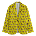 Monkey Emoji Pattern Print Men's Cotton Blazer