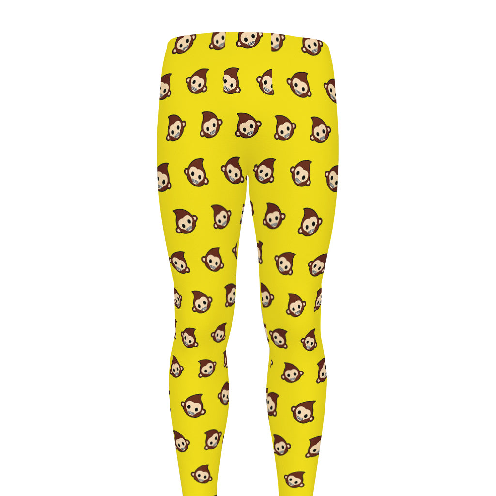 Monkey Emoji Pattern Print Men's leggings