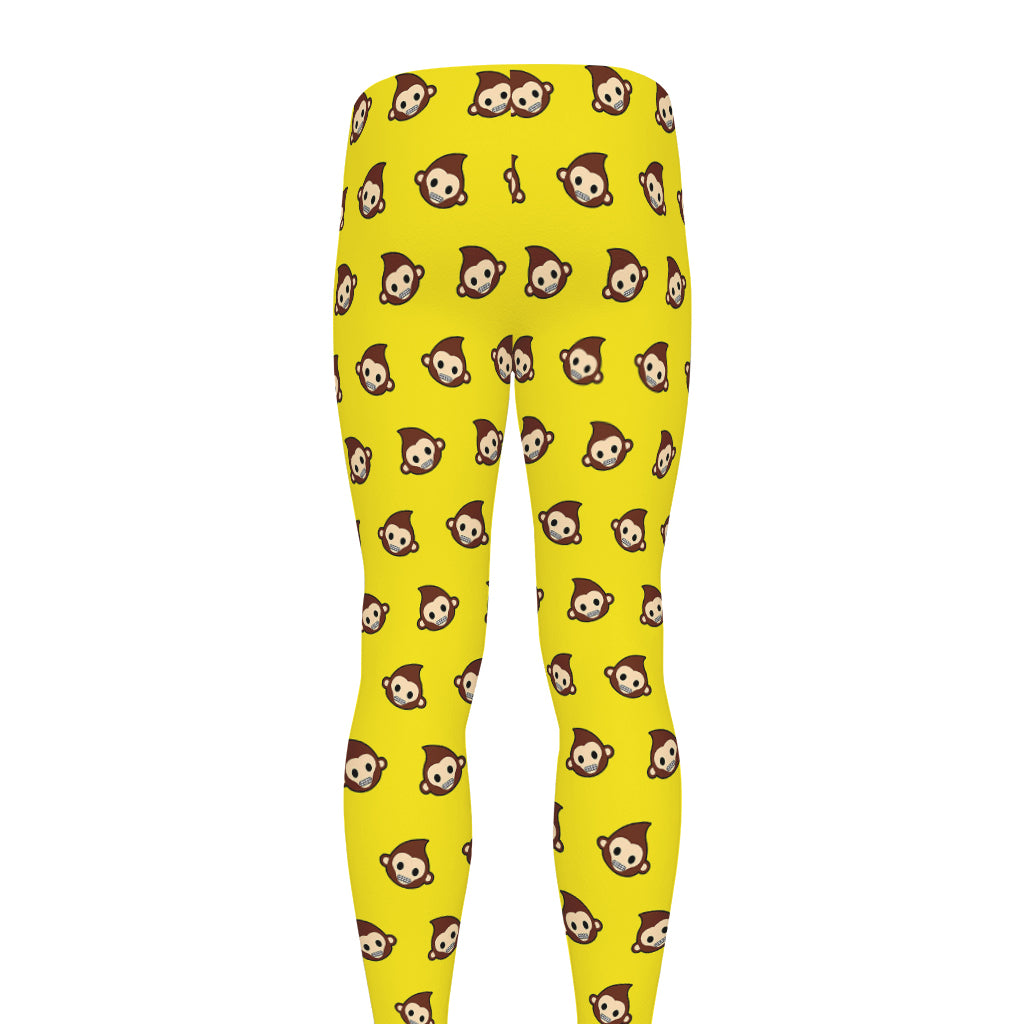 Monkey Emoji Pattern Print Men's leggings