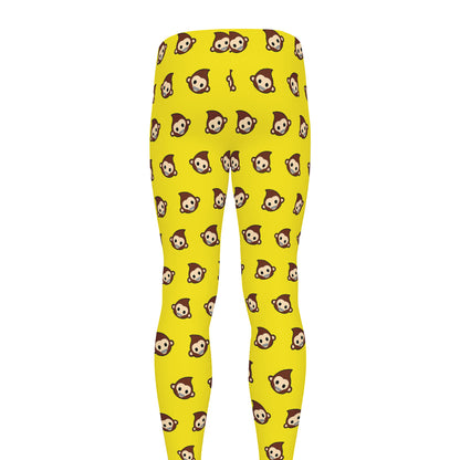 Monkey Emoji Pattern Print Men's leggings