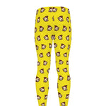 Monkey Emoji Pattern Print Men's leggings