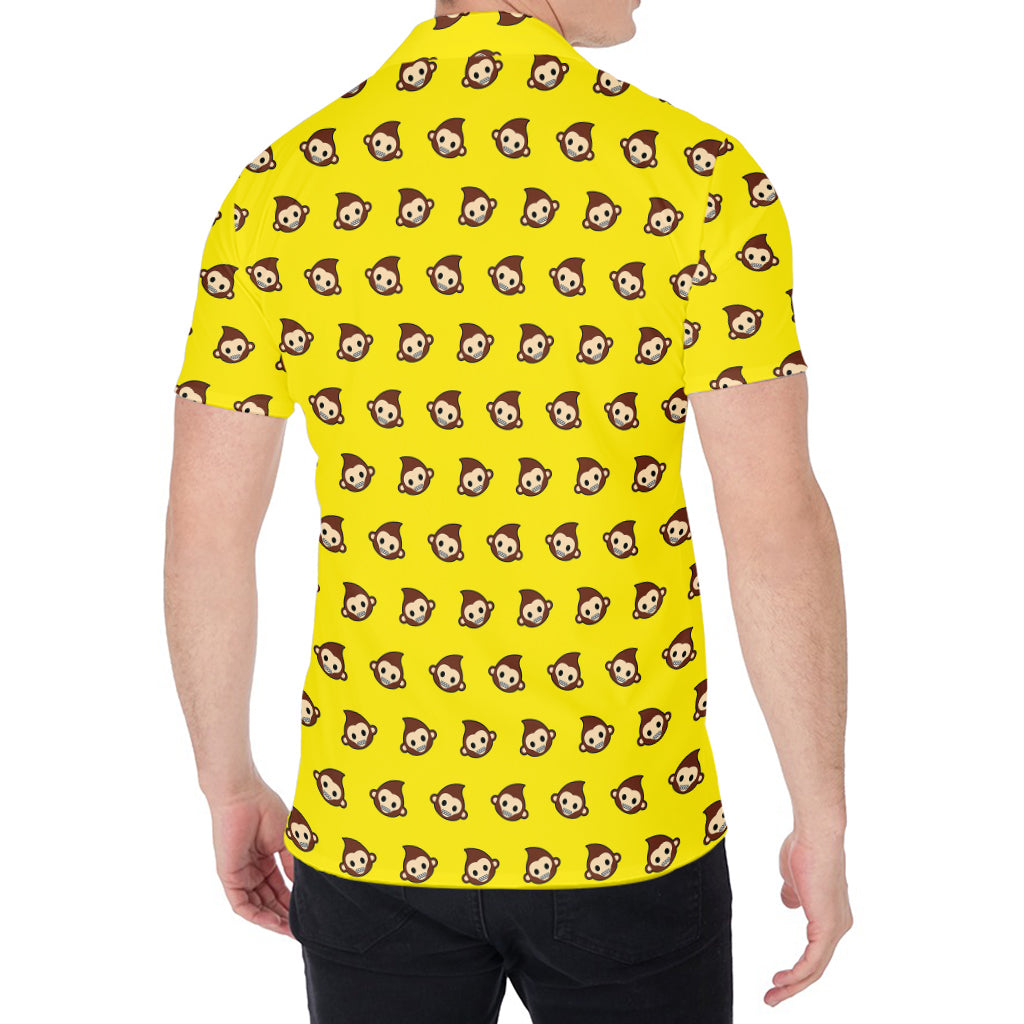Monkey Emoji Pattern Print Men's Shirt