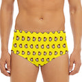 Monkey Emoji Pattern Print Men's Triangle Swim Briefs