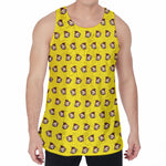 Monkey Emoji Pattern Print Men's Velvet Tank Top