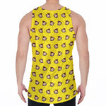 Monkey Emoji Pattern Print Men's Velvet Tank Top