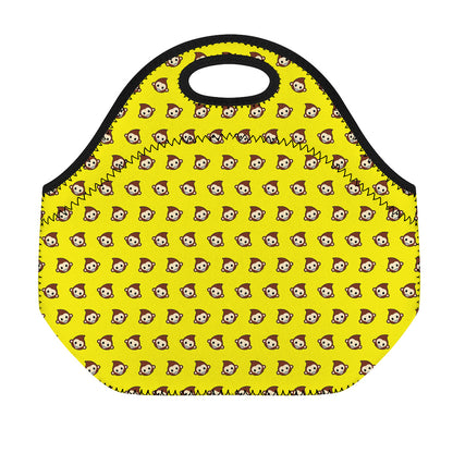 Monkey Emoji Pattern Print Neoprene Lunch Bag