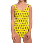 Monkey Emoji Pattern Print One Piece Swimsuit