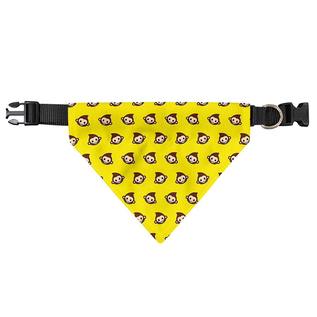 Monkey Emoji Pattern Print Over The Collar Dog Bandana