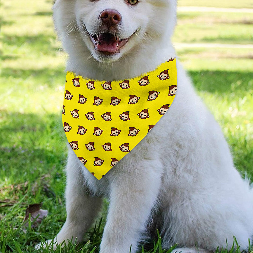 Monkey Emoji Pattern Print Over The Collar Dog Bandana