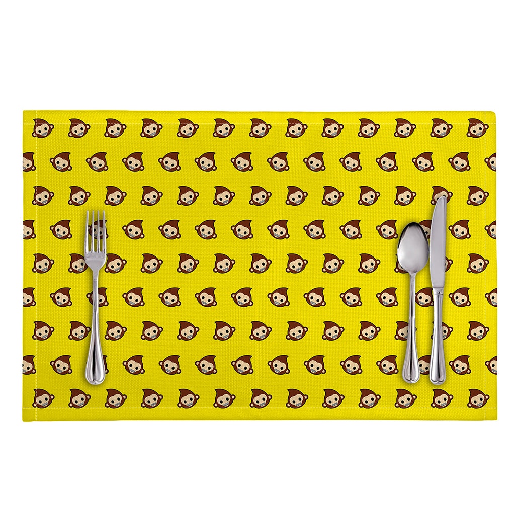 Monkey Emoji Pattern Print Placemat