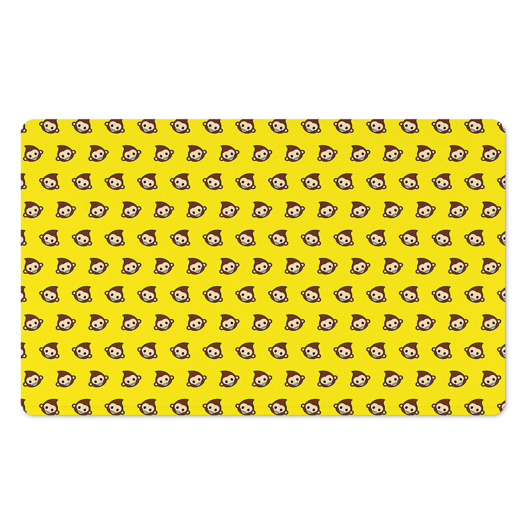 Monkey Emoji Pattern Print Polyester Doormat