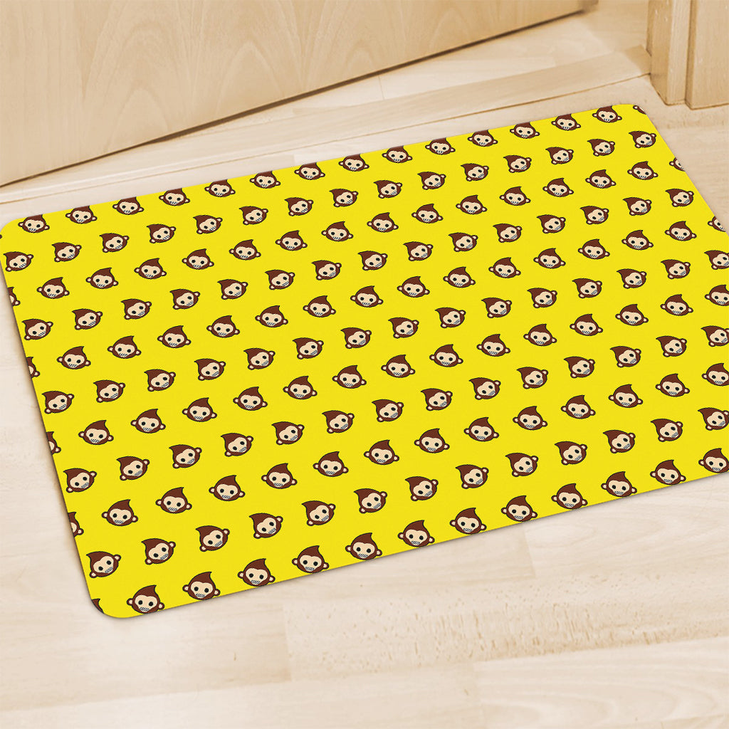 Monkey Emoji Pattern Print Polyester Doormat