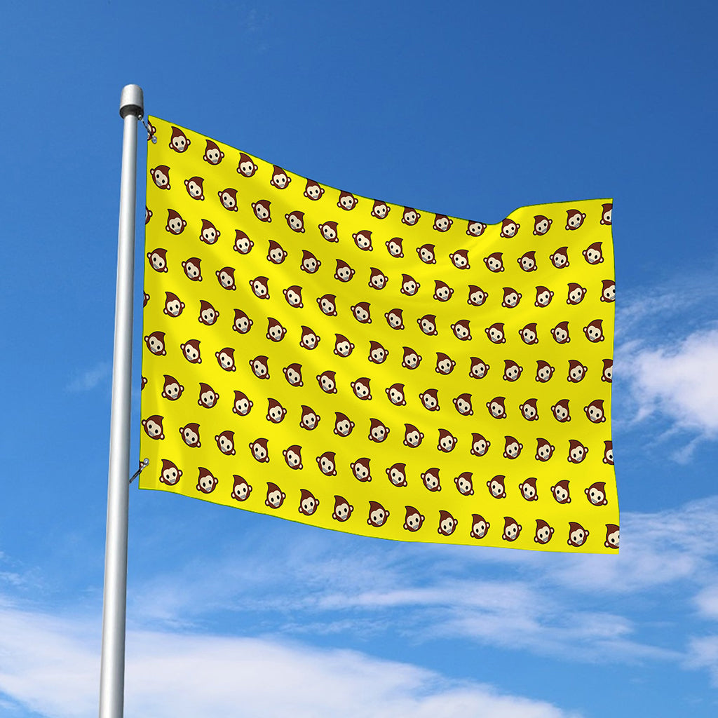 Monkey Emoji Pattern Print Polyester Flag