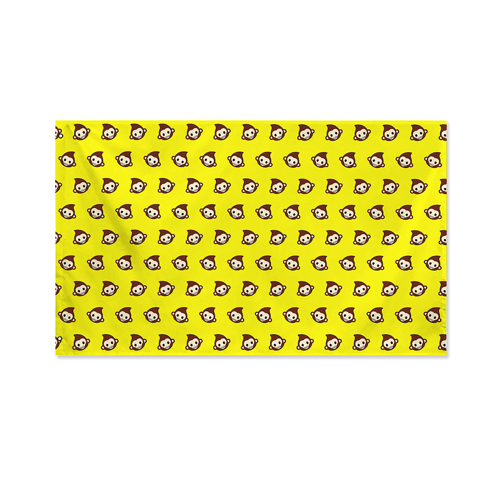 Monkey Emoji Pattern Print Polyester Flag