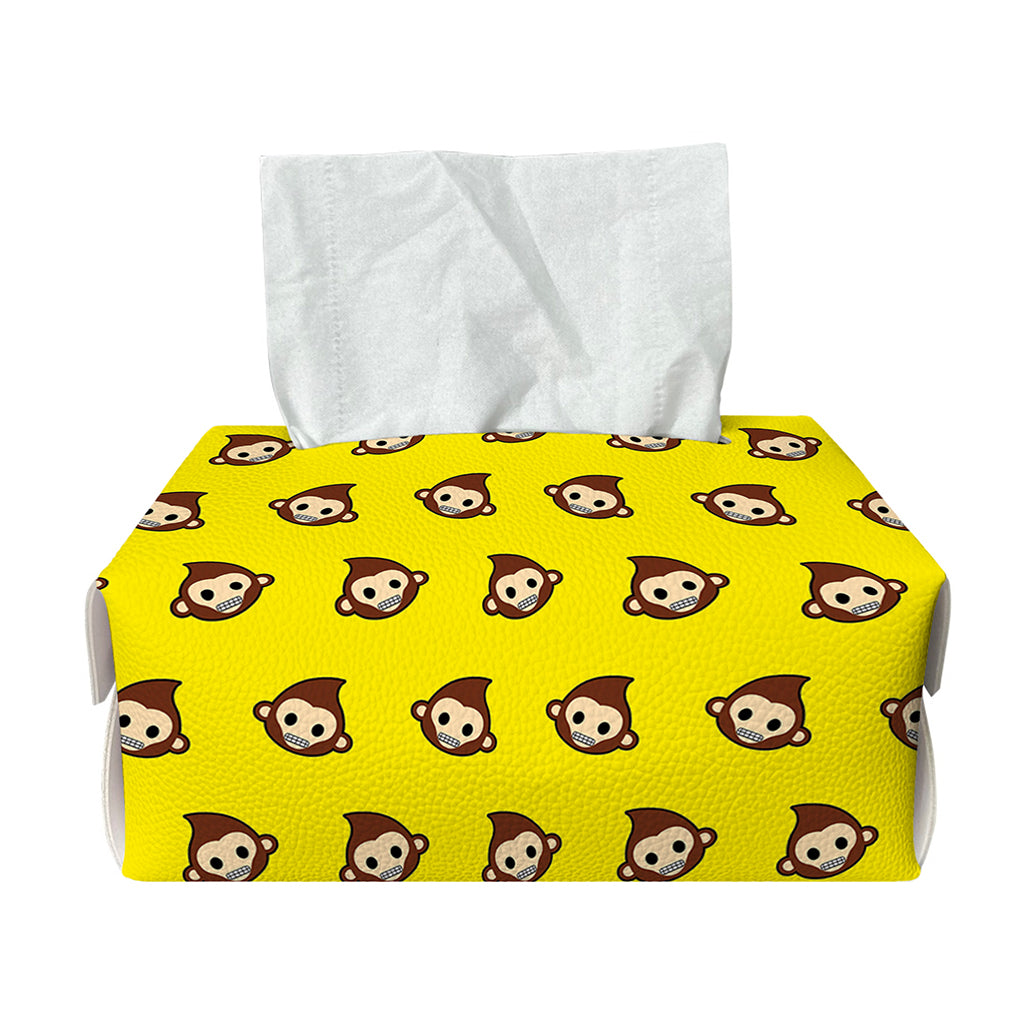 Monkey Emoji Pattern Print Rectangle Tissue Box Cover