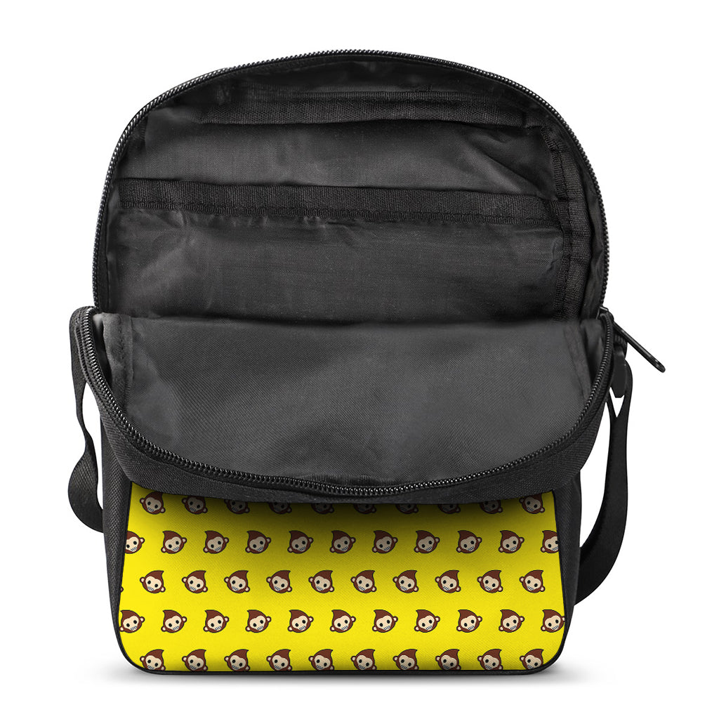 Monkey Emoji Pattern Print Rectangular Crossbody Bag