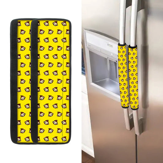 Monkey Emoji Pattern Print Refrigerator Handle Covers