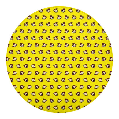 Monkey Emoji Pattern Print Round Blanket