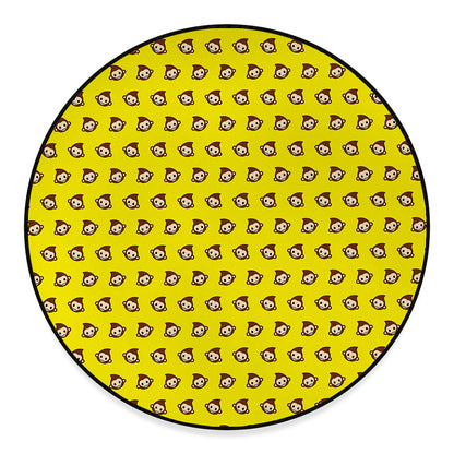 Monkey Emoji Pattern Print Round Floor Mat