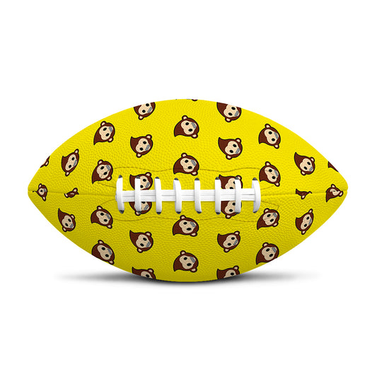 Monkey Emoji Pattern Print Rugby Ball