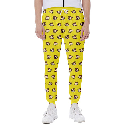 Monkey Emoji Pattern Print Scuba Joggers
