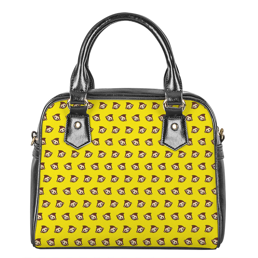 Monkey Emoji Pattern Print Shoulder Handbag