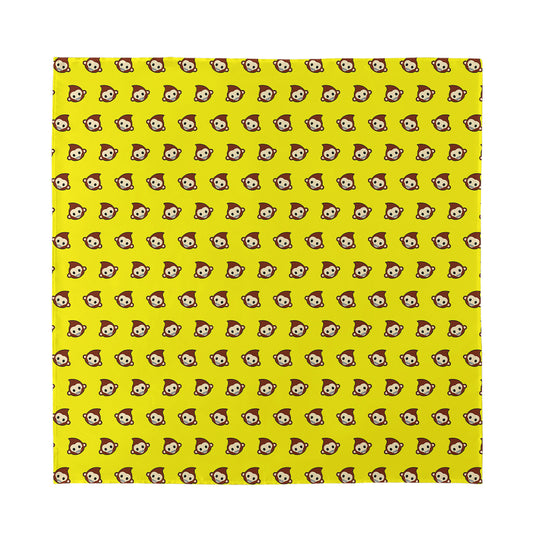 Monkey Emoji Pattern Print Silk Bandana