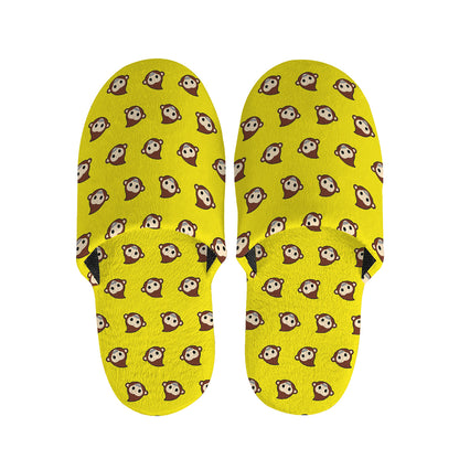 Monkey Emoji Pattern Print Slippers